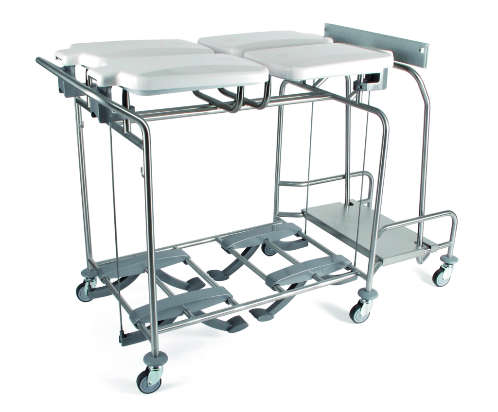 Poubelle Roulante Professionnelle 70L Inox - Ouverture Frontale à Pédale, 2 Roues 150mm, Idéale Collecte Déchets